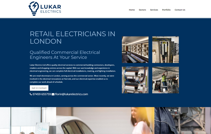 Website Design for Retail electricians in London | Lukar Electrics