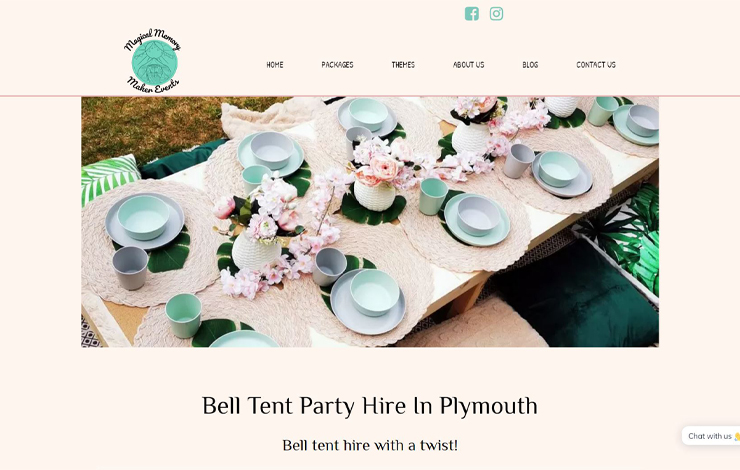 Website Design for Bell tent party hire in Plymouth | Magical Memory Maker Events