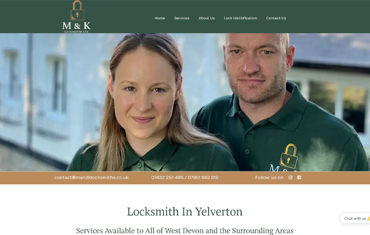 Website Design for Locksmith in Yelverton | M & K Locksmiths