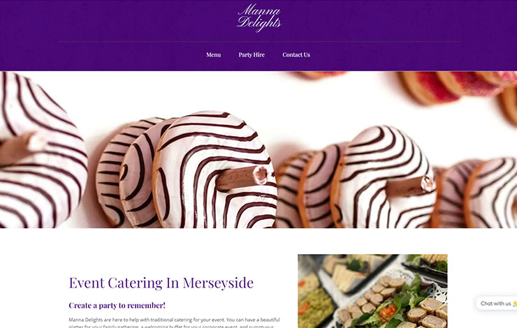 Website Design for Event Catering in Merseyside | Manna Delights