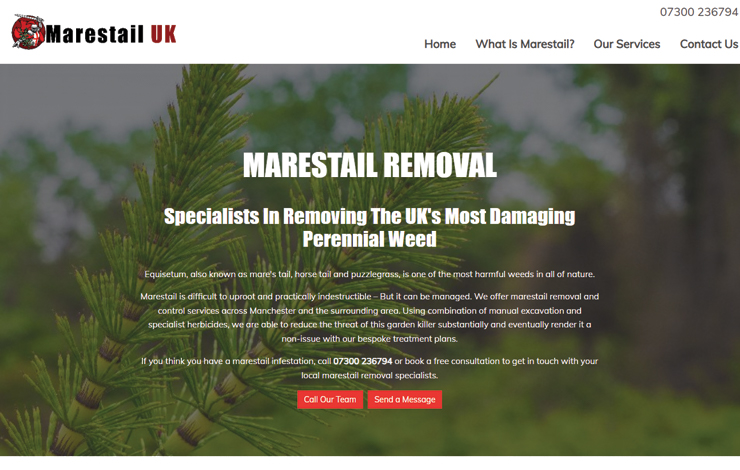 Website Design for Marestail Removal | Marestail UK