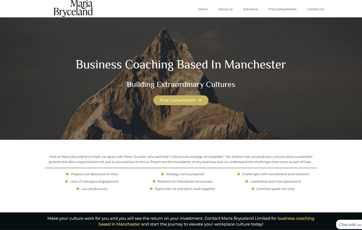 Website Design for Business Coaching Based in Manchester | Maria Bryceland Ltd.