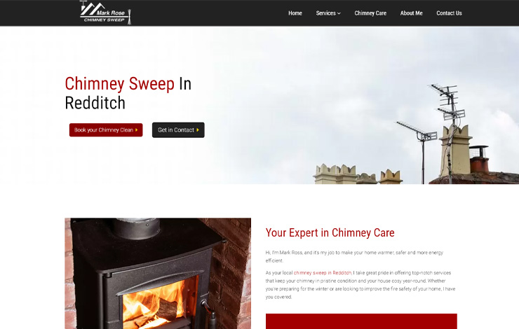 Website Design for Chimney Sweep in Redditch | Mark Rose Chimney Sweep