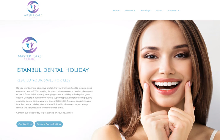 Website Design for Istanbul Dental Holiday | Master Care Clinic
