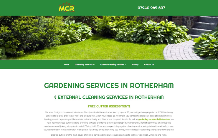 Website Design for Gardening Services in Rotherham | MCR Gardening Services