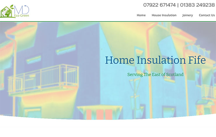 Website Design for Home Insulation Fife | MD Eco Green