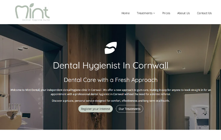Website Design for Expert Dental Care in Cornwall | Mint Dental