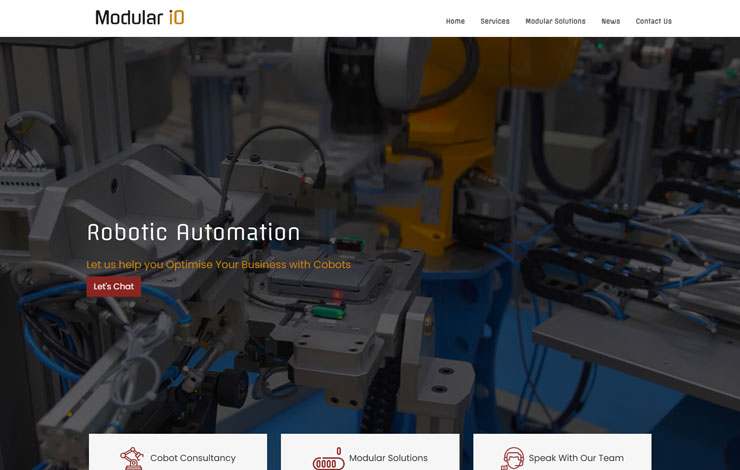 Website Design for Robotic Automation & Modular Robotics Solutions in Bristol & UK