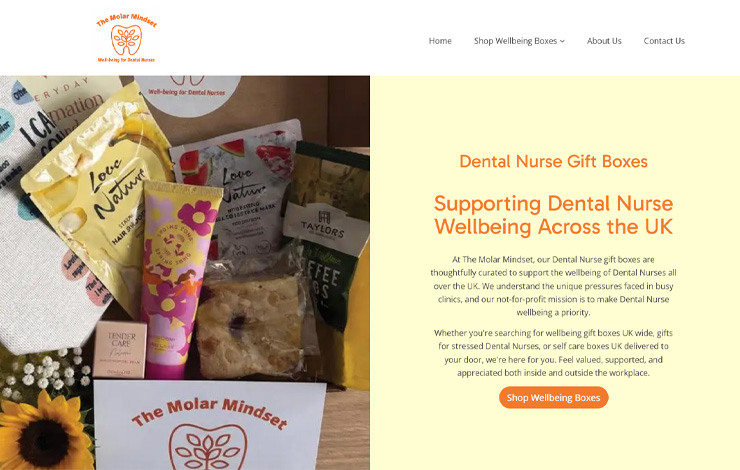 Website Design for Dental Nurse Gift Boxes for Wellbeing | The Molar Mindset