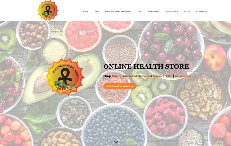 Website Design for Online Health Store | Most High Foods