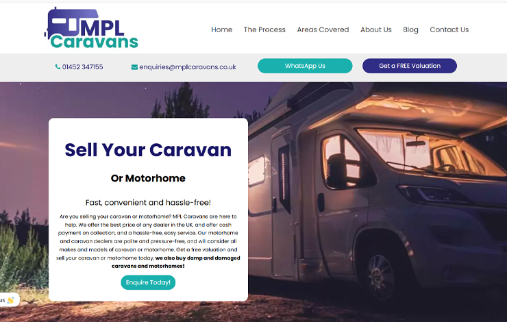 Website Design for Sell your caravan | MPL Caravans
