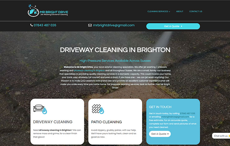 Website Design for Driveway Cleaning in Brighton | Mr Bright Drive