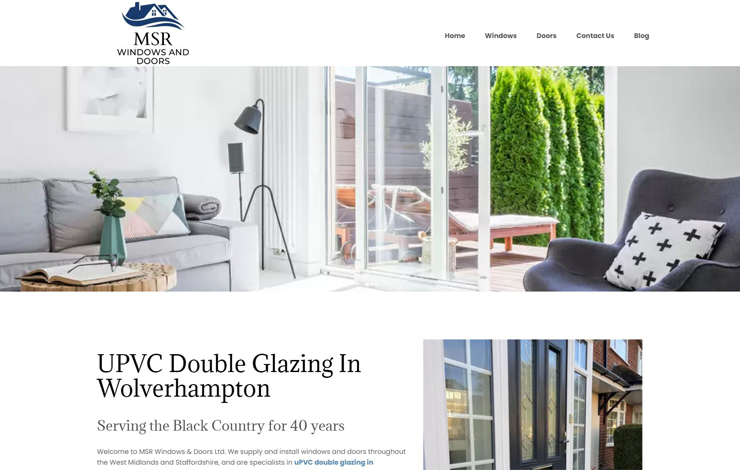 Website Design for uPVC double glazing in Wolverhampton | MSR Windows & Doors