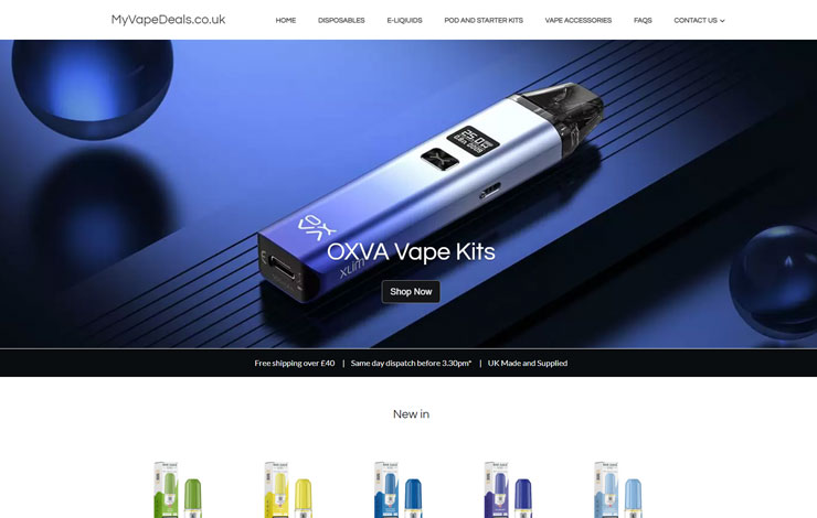Website Design for UK-Made E-Liquids | MyVapeDeals