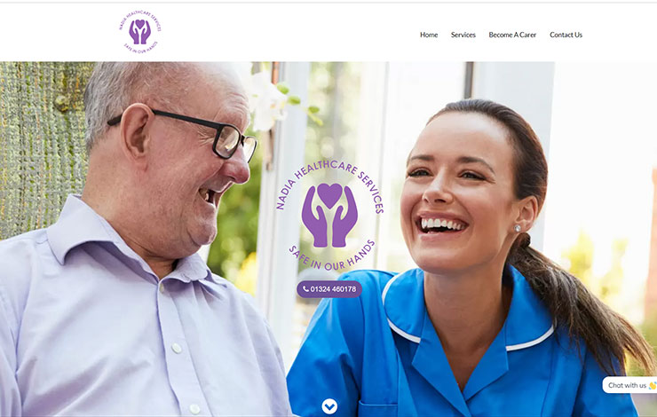 Website Design for Home care in Falkirk | Nadia Healthcare
