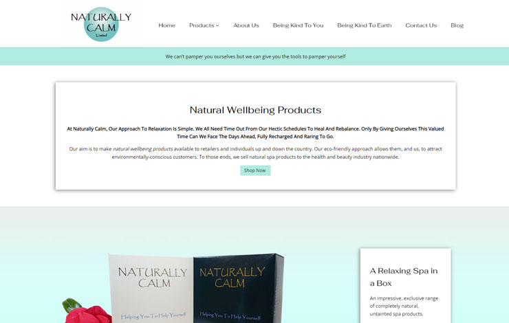 Website Design for Natural wellbeing products | Naturally Calm