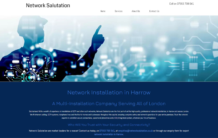 Website Design for Network Installation in Harrow | Network Salutation