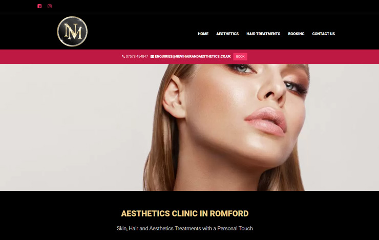 Website Design for Aesthetics Clinic in Romford | Nevi Hair and Aesthetics