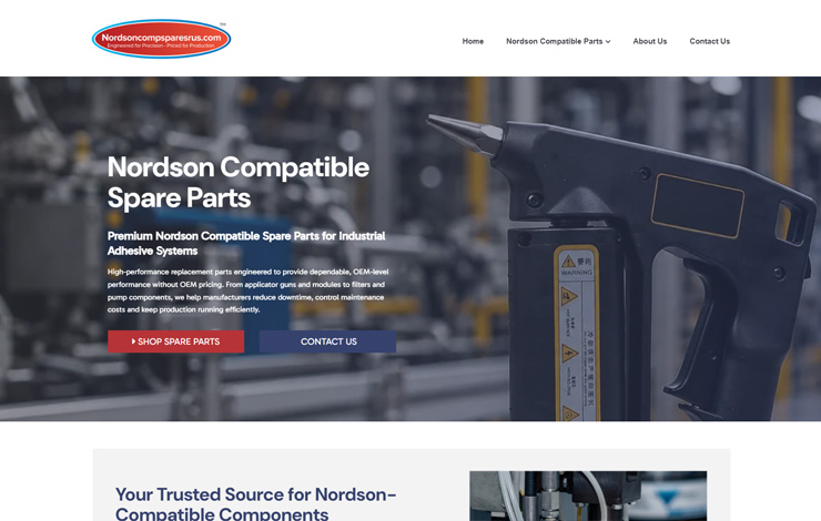 Website Design for Nordson Compatible Spare Parts for Industry | Nordson Comp Spares R Us
