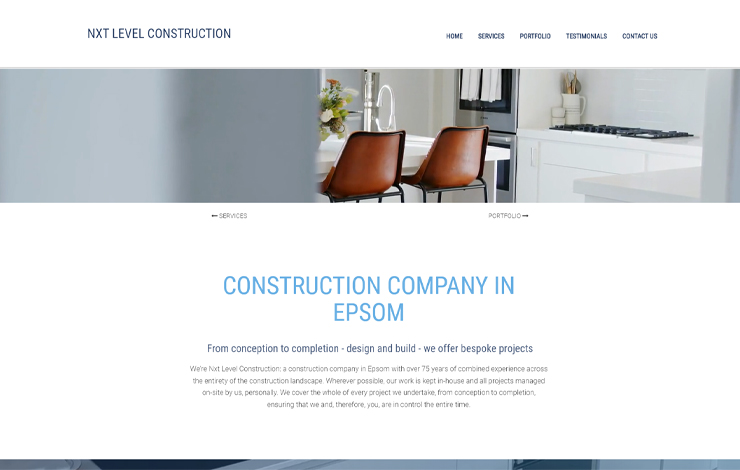 Website Design for Construction Company in Epsom | Nxt Level Construction