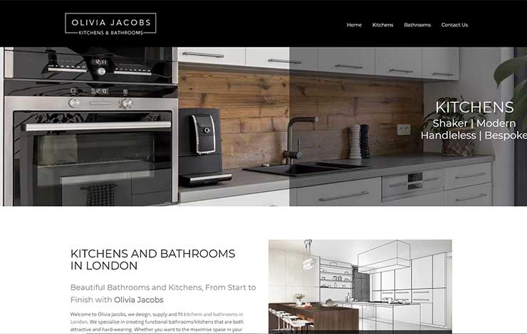 Website Design for Kitchens and Bathrooms in London | Olivia Jacobs