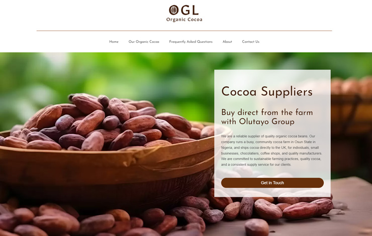 Website Design for Cocoa Suppliers | Olutayo Group Limited
