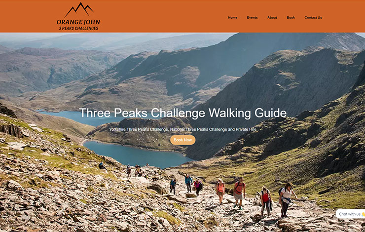 Website Design for Three Peaks Challenge Walking Guide | Orange John