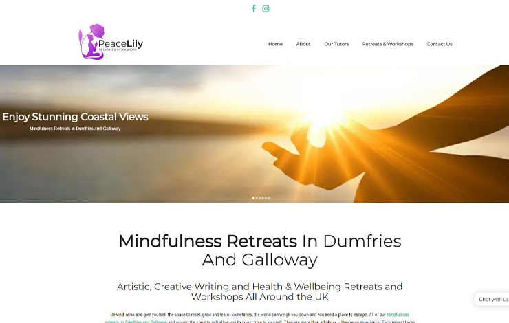 Website Design for Mindfulness Retreats in Dumfries and Galloway | Peace Lily