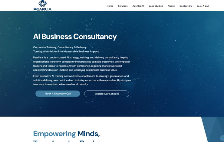Website Design for AI Business Consultancy UK | Strategy, Training & Solution Delivery