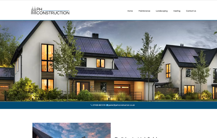 Website Design for Builder in Lichfield | PEH Construction