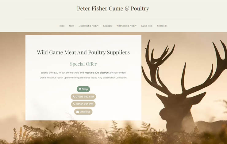 Wild Game Meat & Poultry Supplies | Peter Fisher Game Poultry