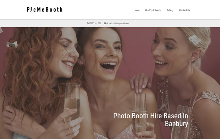 Website Design for Photo Booth Hire Based in Banbury | Picmebooth
