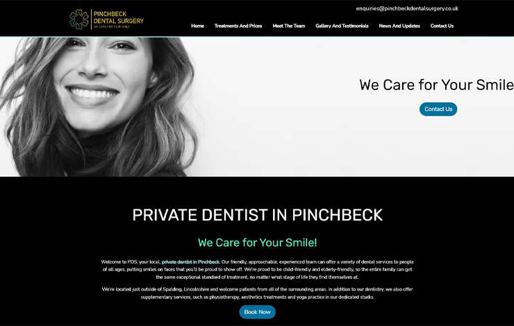 Website Design for Private Dentist | Pinchbeck Dental Surgery