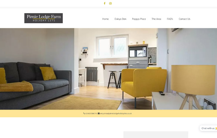 Website Design for Holiday lets near Falkirk | Pirnie Lodge Farm Holiday Lets