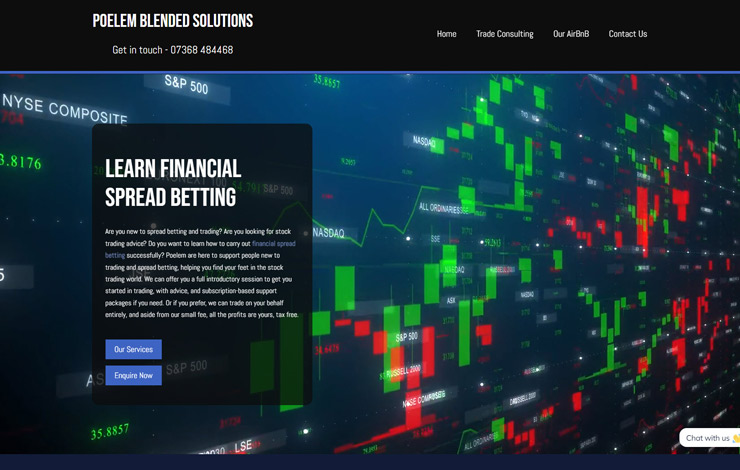 Website Design for Financial Spread Betting | Poelem Blended Solutions