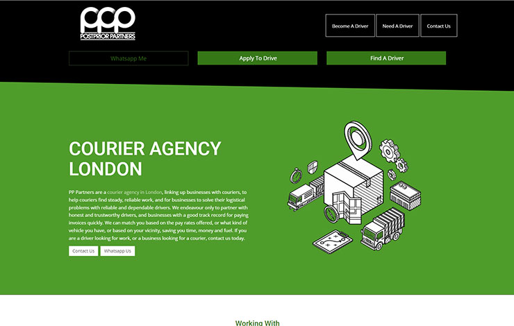 Website Design for Courier Agency in London | PP Partners