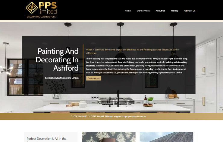 Website Design for Painting and Decorating Ashford | Precision Property Solutions