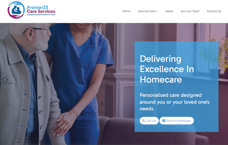 Website Design for Care Agency in Enfield | Premier23 Care Services