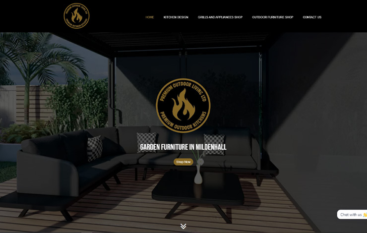 Website Design for Garden furniture in Mildenhall | Premium Outdoor Living Ltd