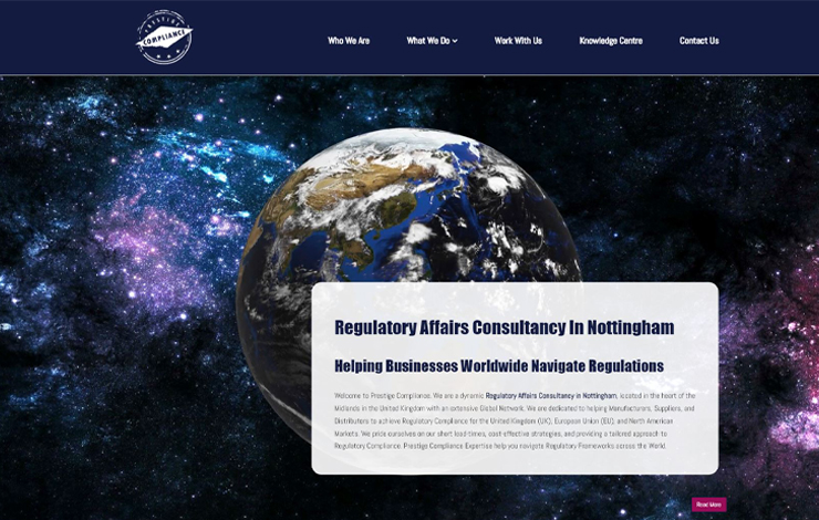 Website Design for Regulatory affairs consultant Nottingham | Prestige Compliance