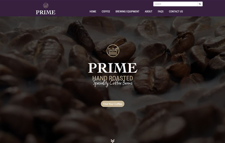 Website Design for PRIME COFFEE | Hand Roasted, Ethically Sourced Coffee