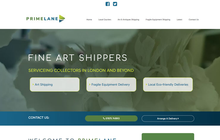 Website Design for Fine art shippers | Prime Lane