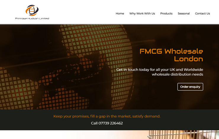 Website Design for FMCG wholesale Distribution London | Primrose Hudson Ltd
