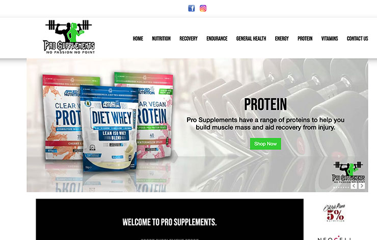 Website Design for Sport Supplement Store | Pro Supplements