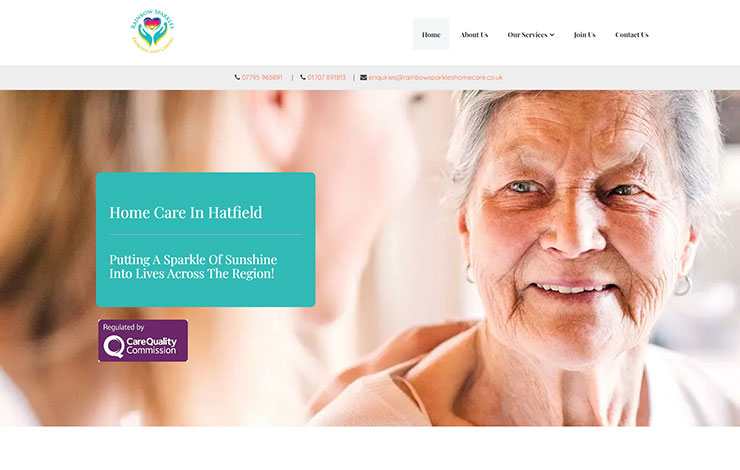 Website Design for Home care in Hatfield | Rainbow Sparkles Home Care