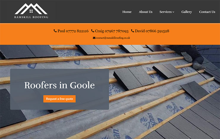 Website Design for Roofers in Goole | Ramskill Roofing