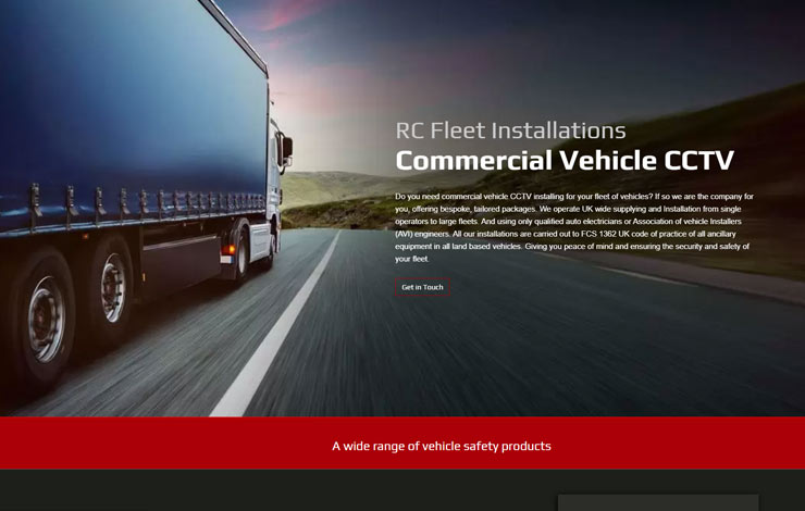 Website Design for Commercial Vehicle CCTV | RC Fleet Installations