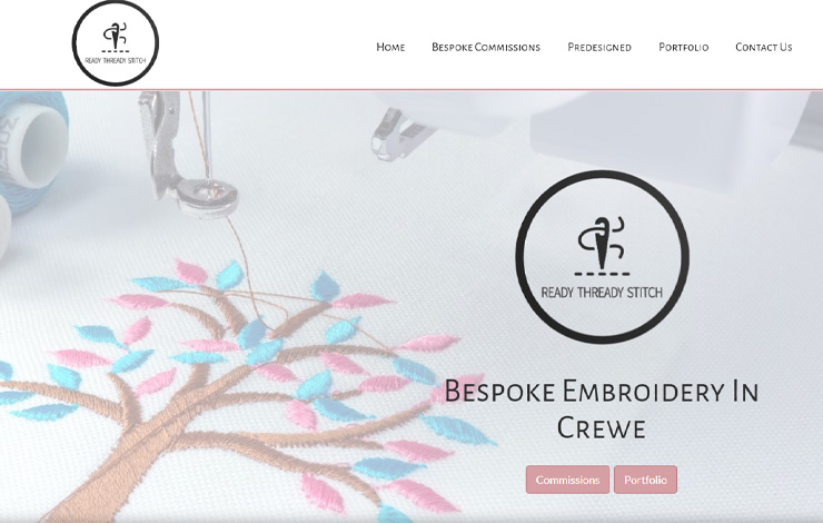 Website Design for Bespoke Embroidery In Crewe | Ready Thready Stitch