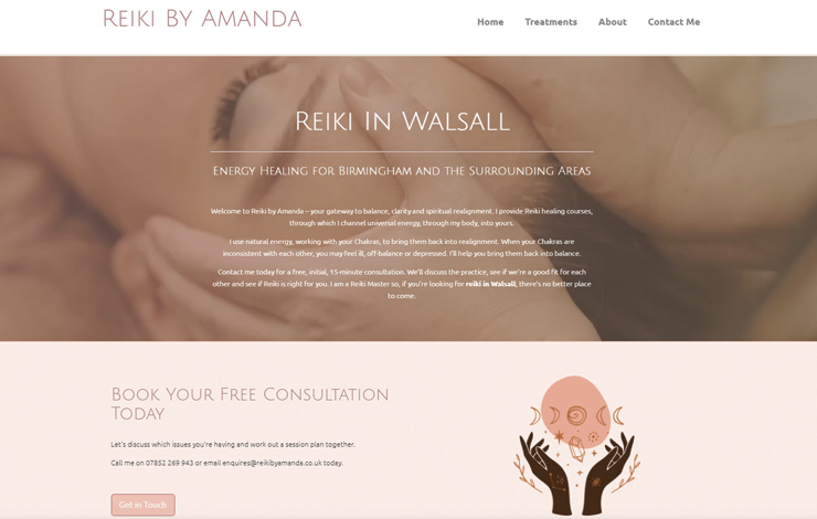 Website Design for Reiki in Walsall | Reiki by Amanda