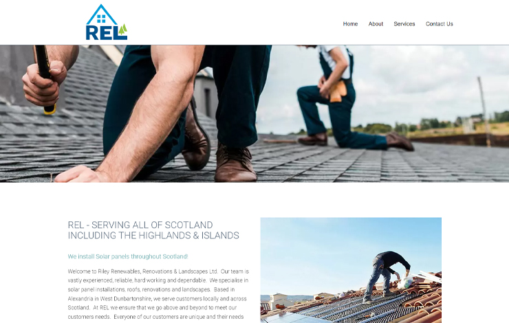 Website Design for Solar panel installation in Dunbartonshire| Riley Renewables